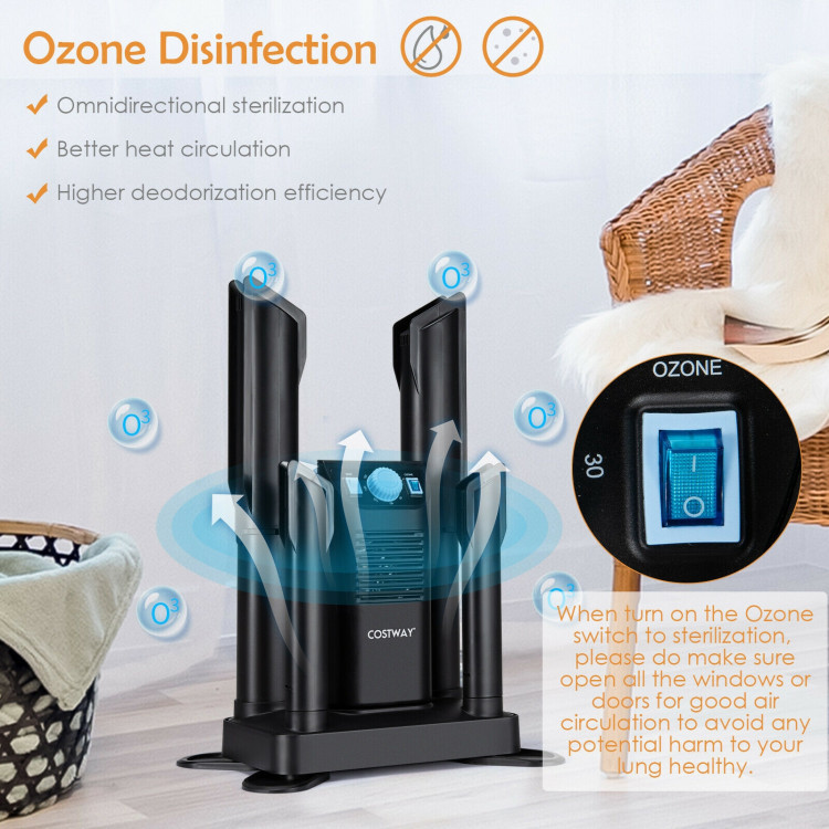 Electric 4-Shoe Boot Dryer with 180-Minute Timer & Ozone Disinfection product image