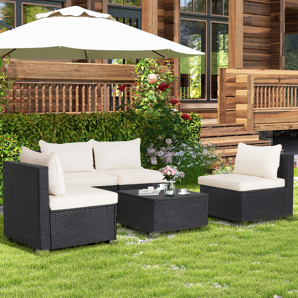 5-Piece Patio Rattan Wicker Furniture Conversation Set product image