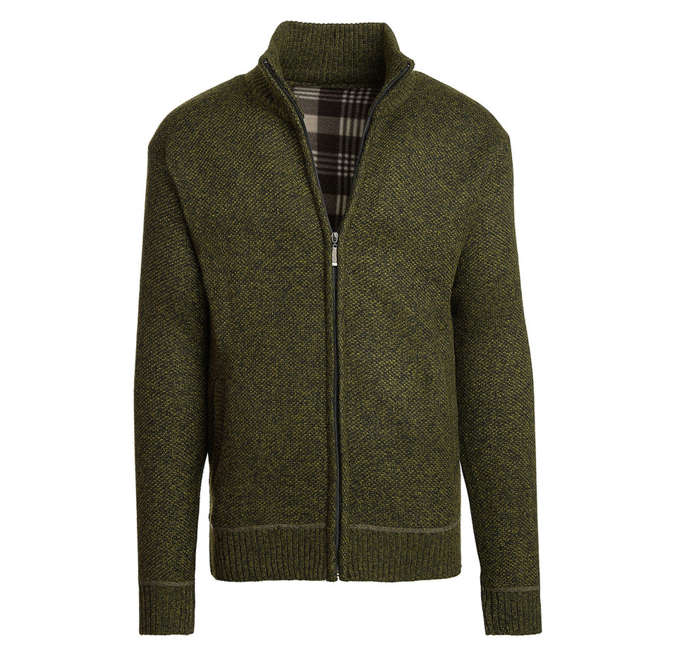 Men's Casual Fleece Lined Full-Zip Sweater Jacket product image