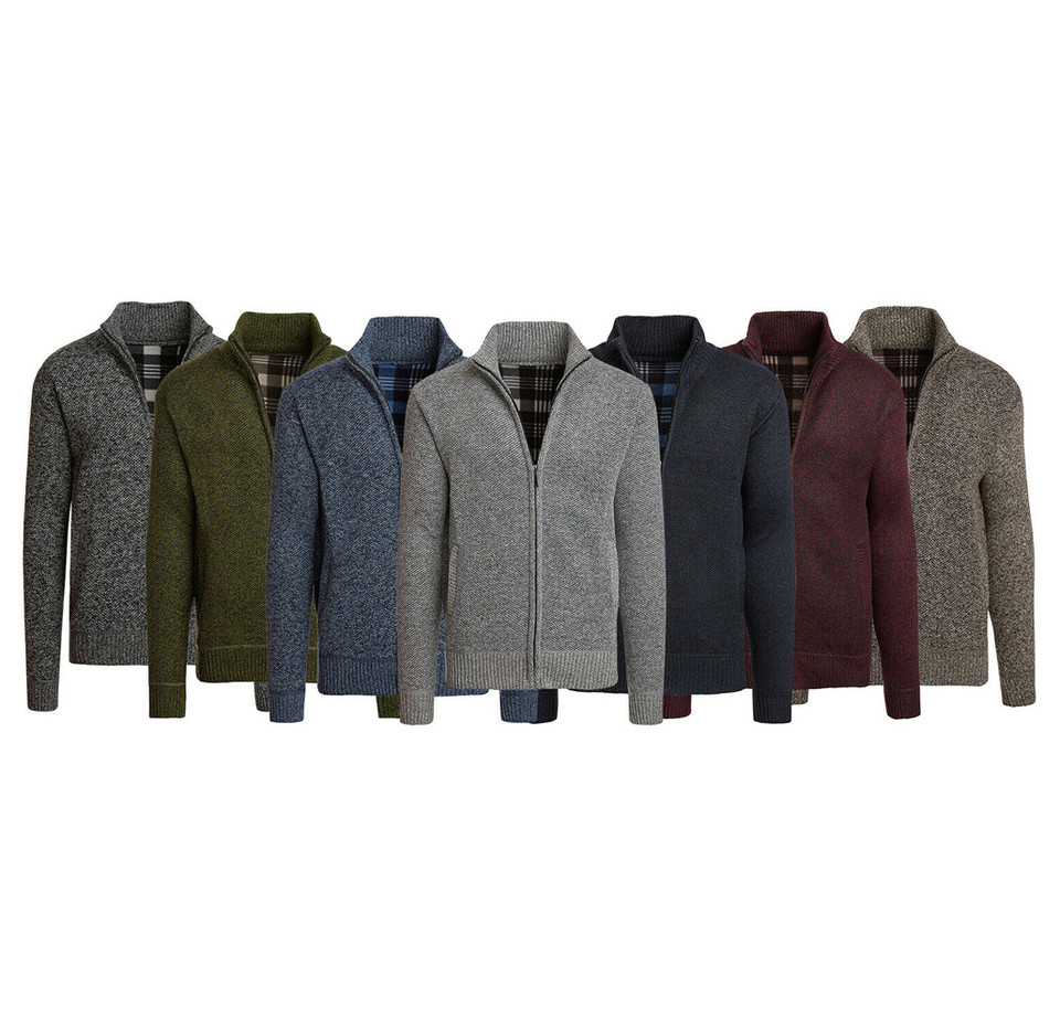 Men's Casual Fleece Lined Full-Zip Sweater Jacket product image