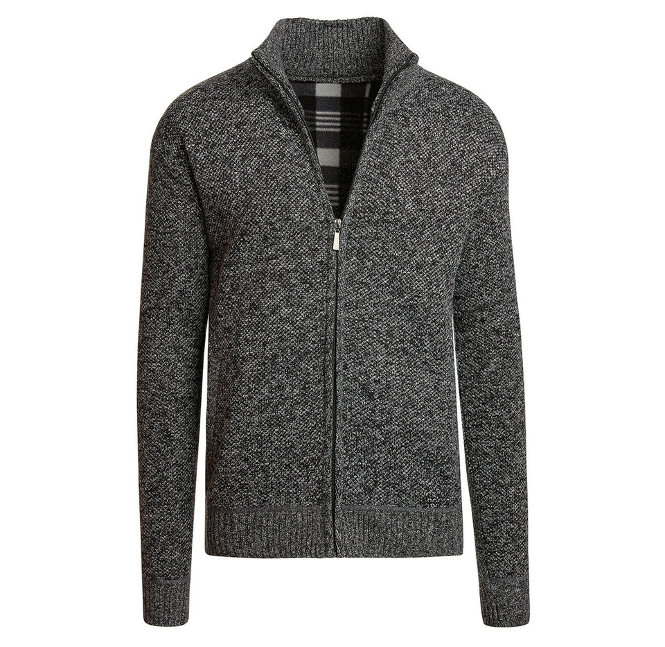 Men's Casual Fleece Lined Full-Zip Sweater Jacket product image