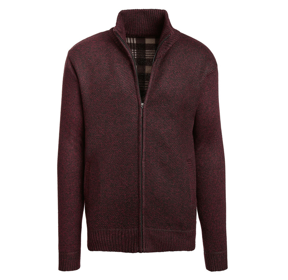 Men's Casual Fleece Lined Full-Zip Sweater Jacket product image