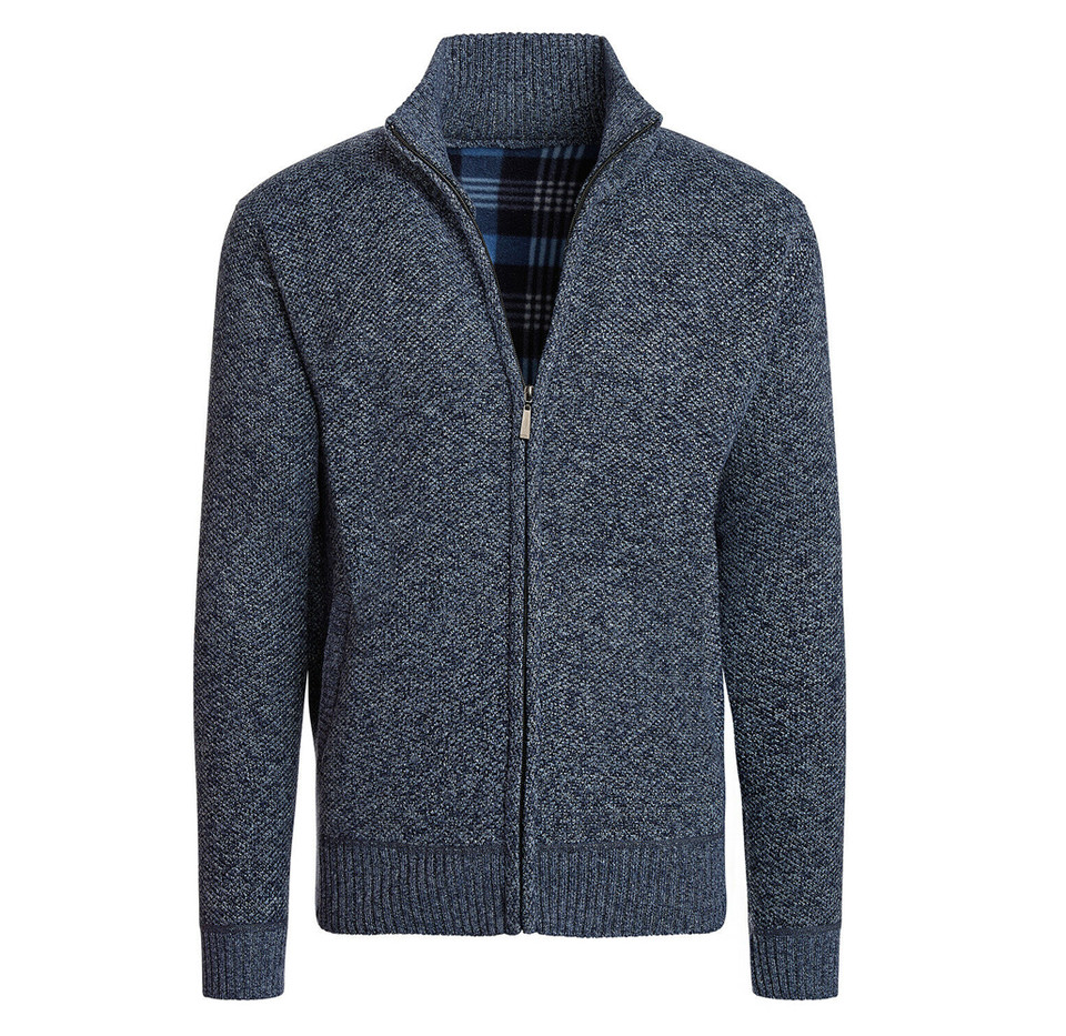 Men's Casual Fleece Lined Full-Zip Sweater Jacket product image