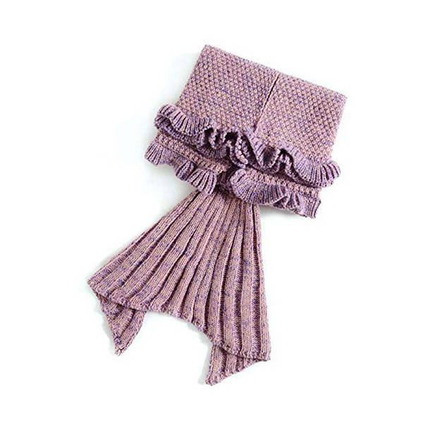 Warm & Soft Knit Mermaid Tail Blanket for Kids product image