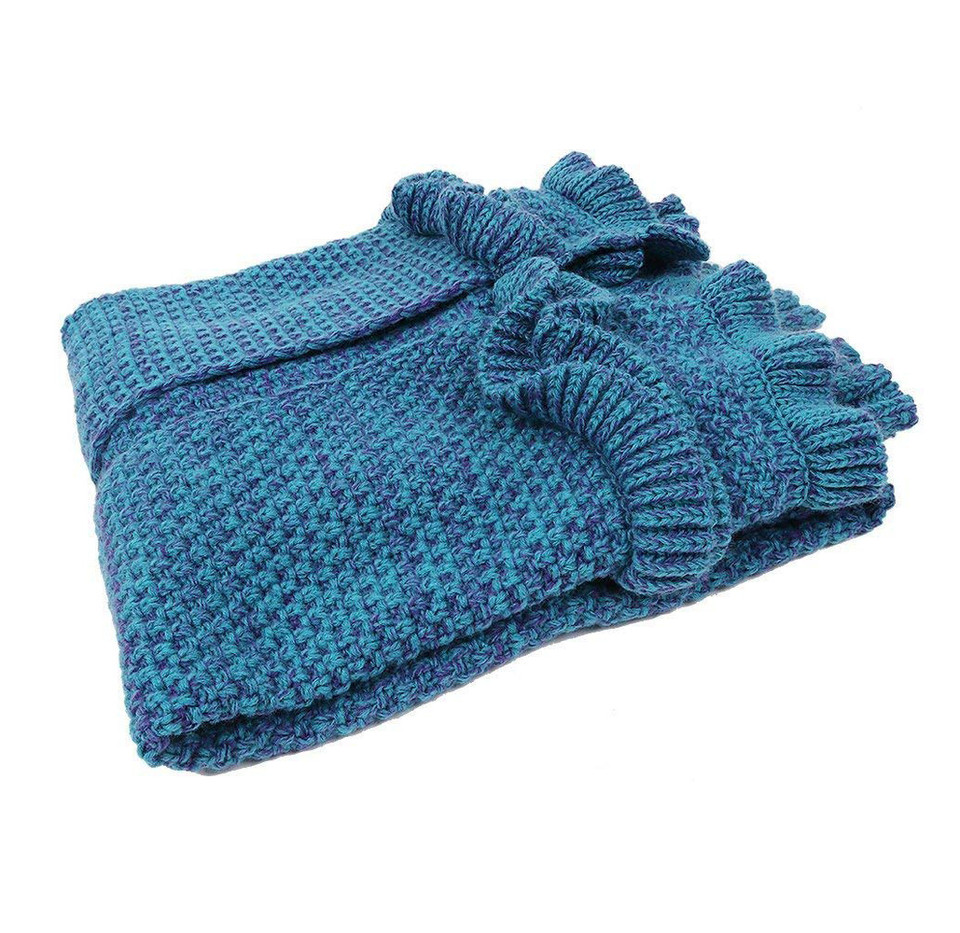 Warm & Soft Knit Mermaid Tail Blanket for Kids product image