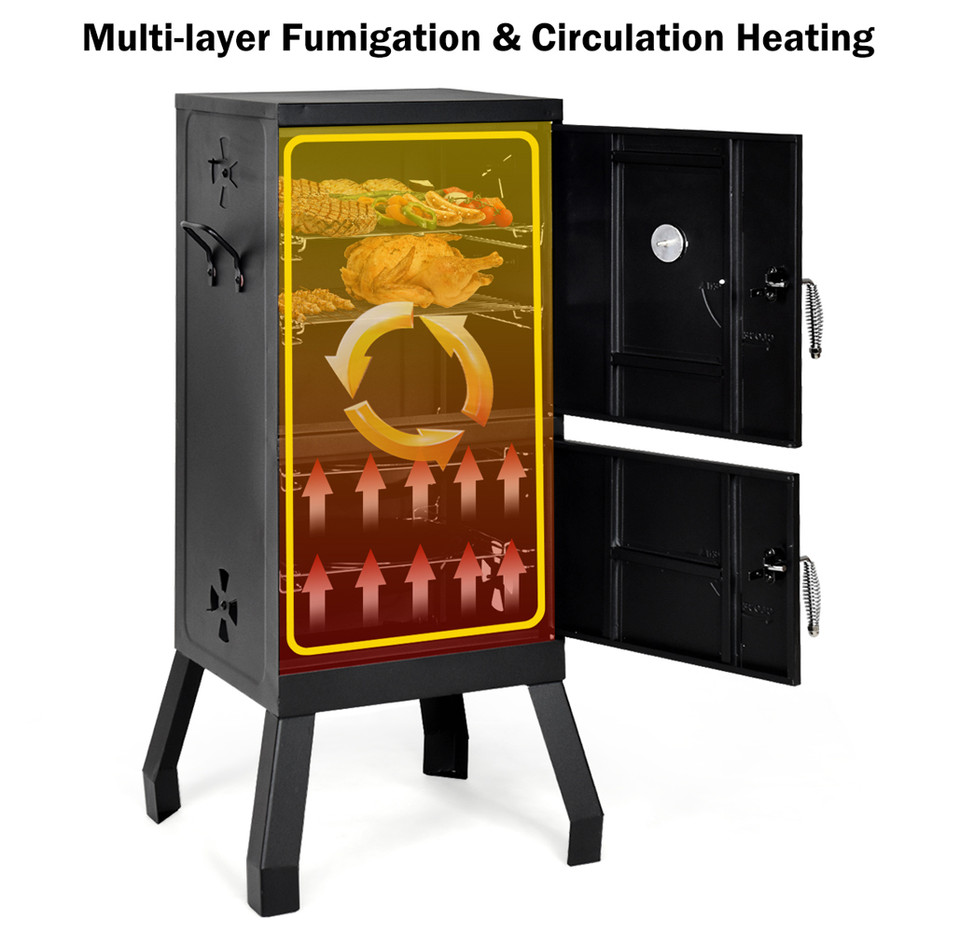 Vertical Charcoal BBQ Smoker with Removable Roasting Racks product image