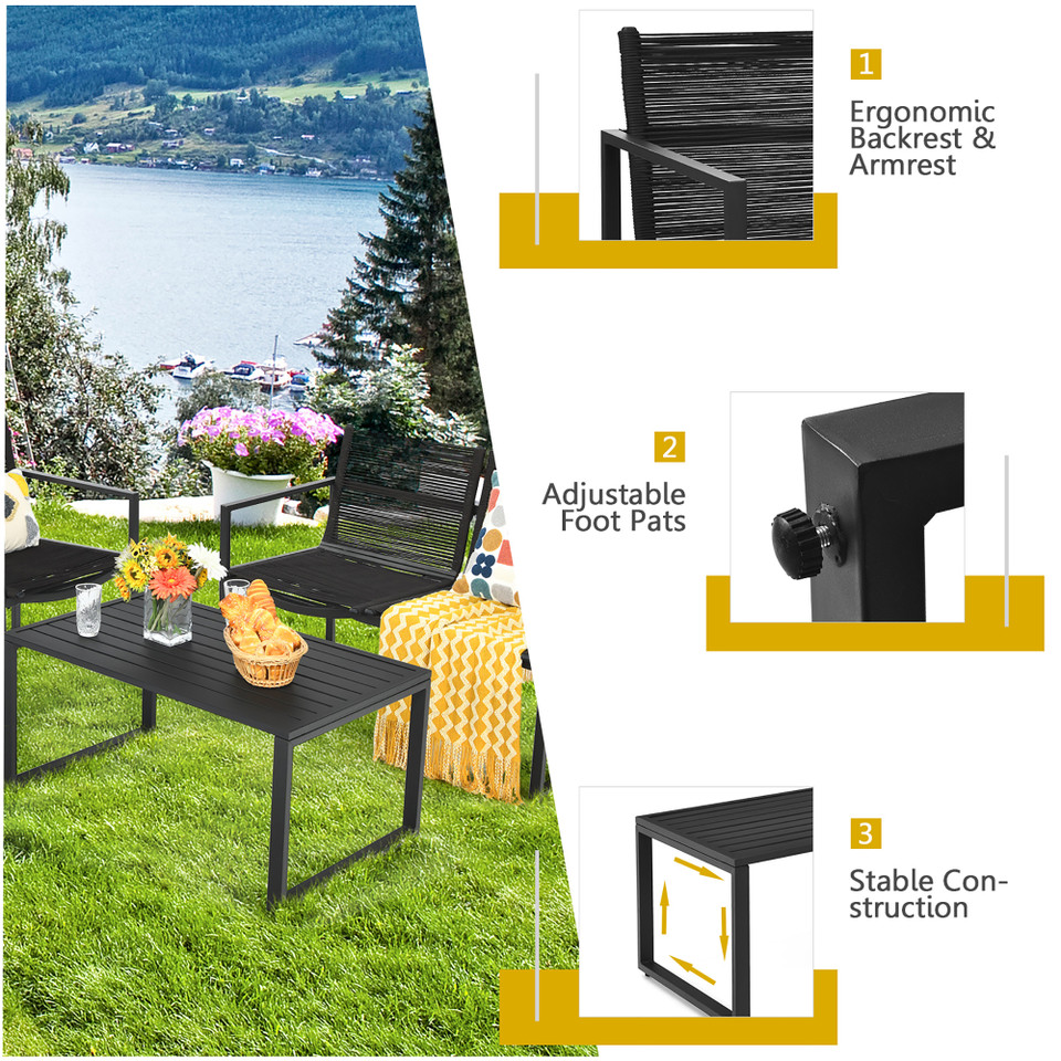 4-Piece Patio Furniture Conversation Set with Loveseat product image