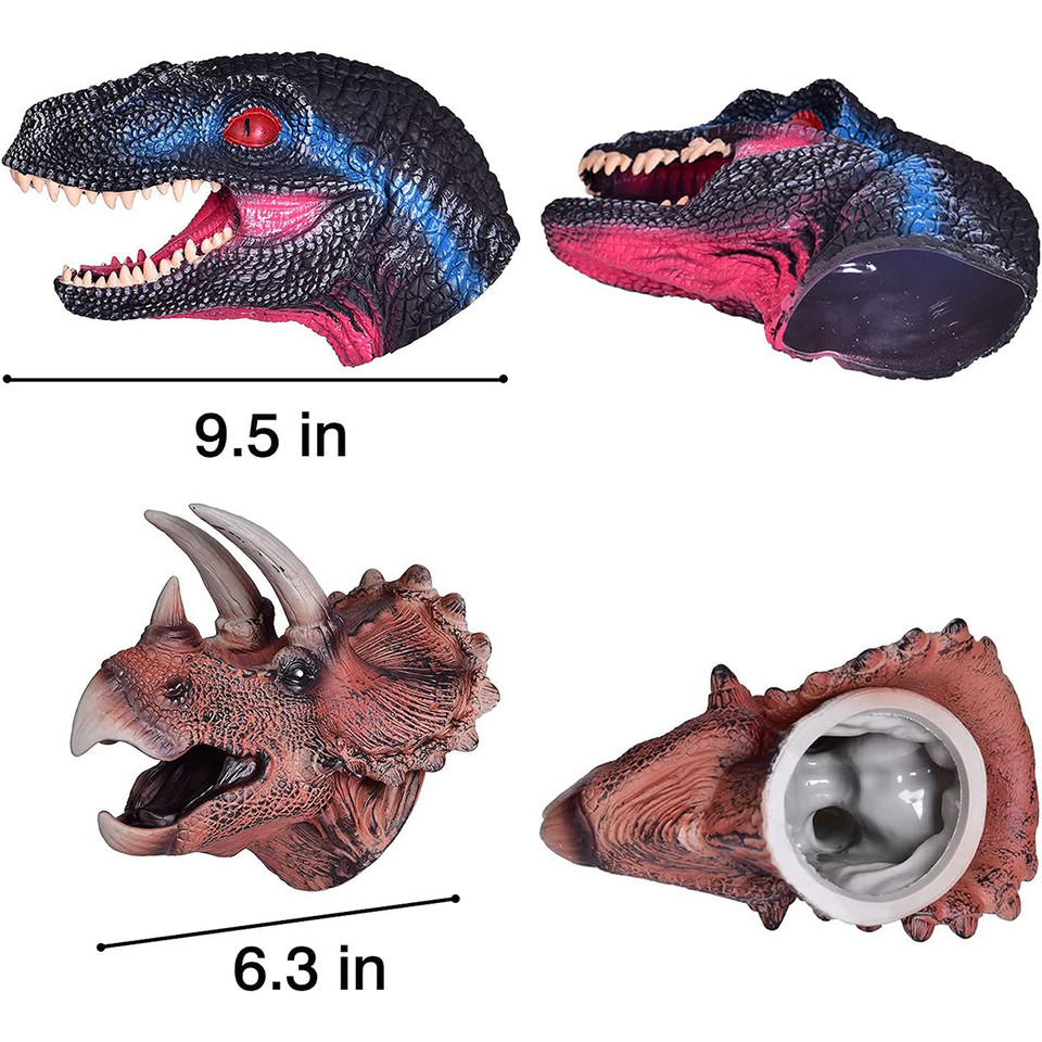 Realistic Dino Heads Glove Toy Set with Bonus Finger Puppets product image
