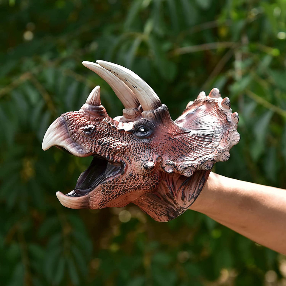 Realistic Dino Heads Glove Toy Set with Bonus Finger Puppets product image