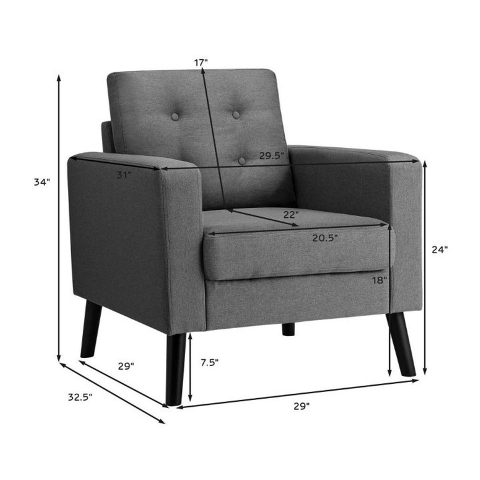 Modern Tufted Fabric Accent Chair product image