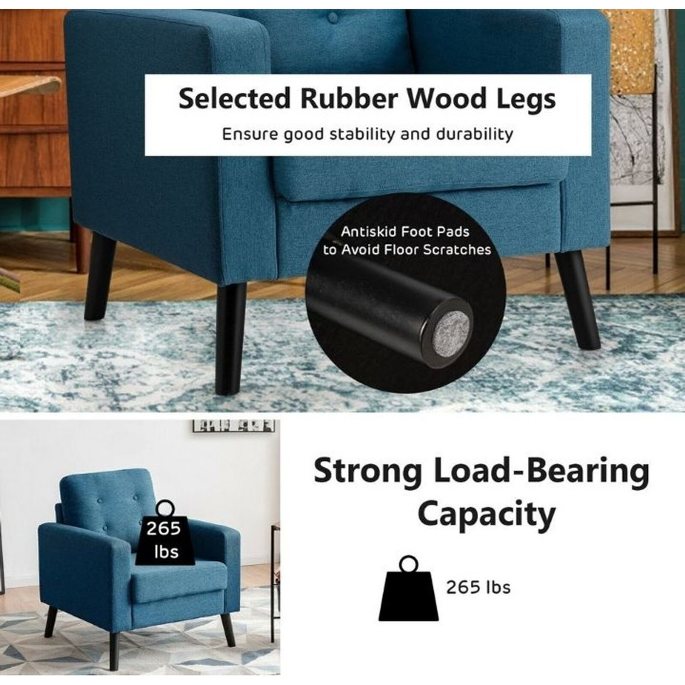 Modern Tufted Fabric Accent Chair product image
