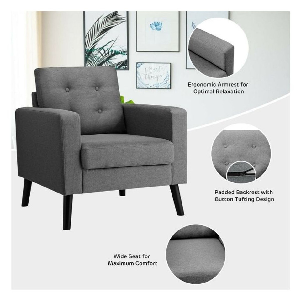 Modern Tufted Fabric Accent Chair product image