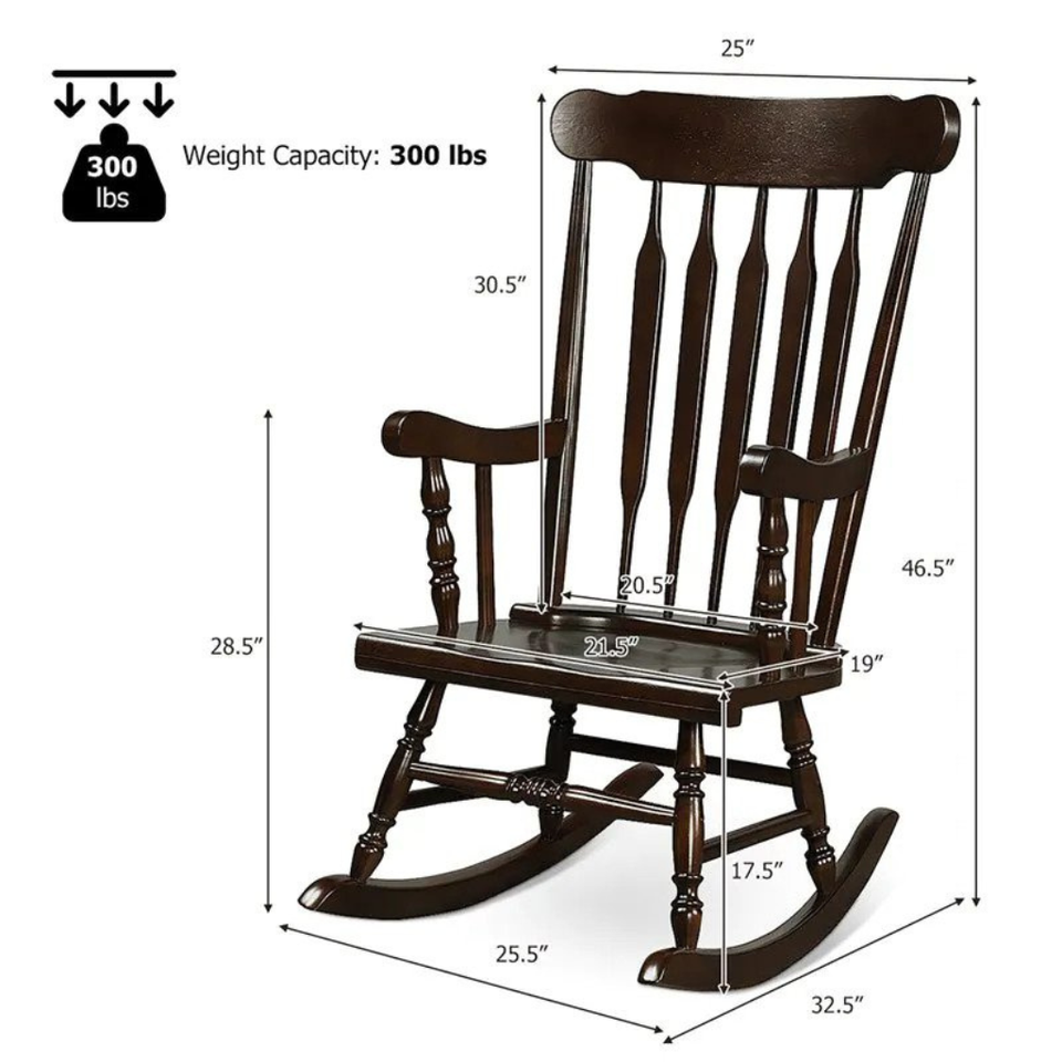 Wood Rocking Chair with Glossy Finish (Set of 2) product image