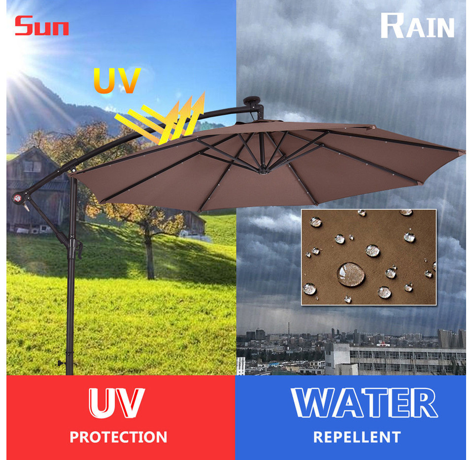 10' Hanging Solar LED Patio Sun Shade Umbrella product image