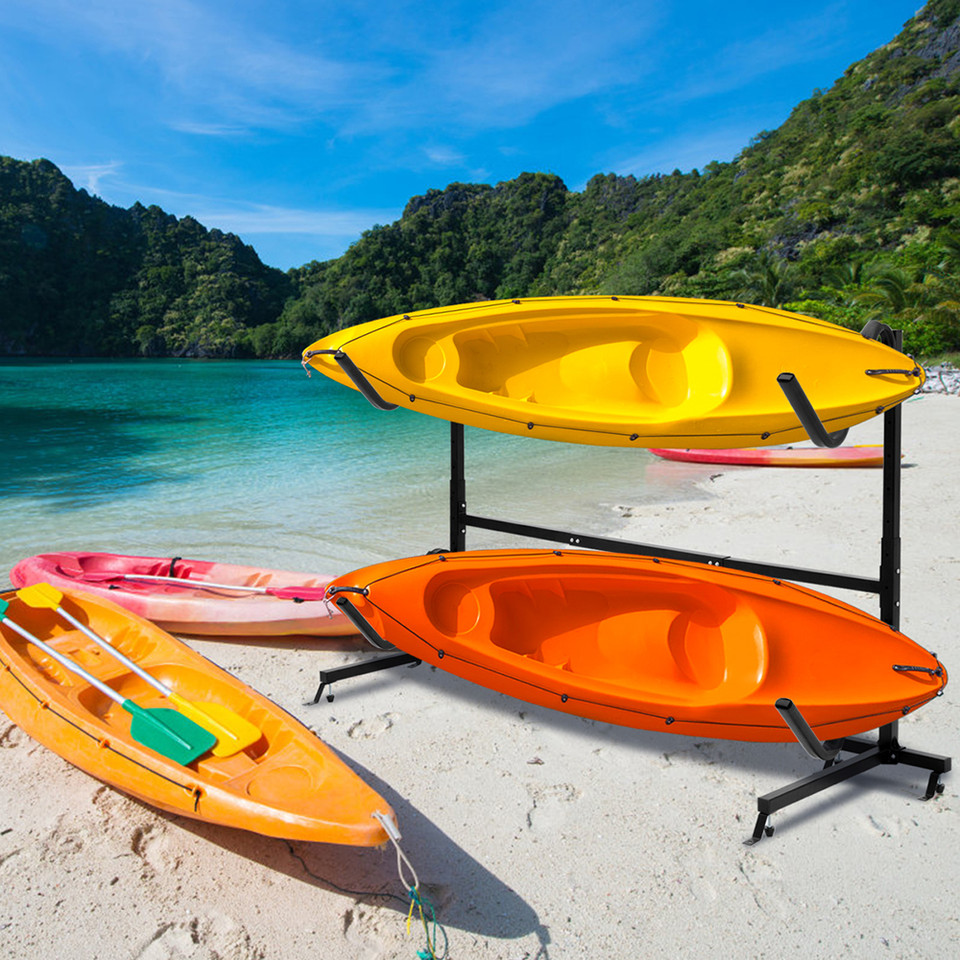 Heavy-Duty Freestanding Dual Storage Rack for Kayaks/Paddleboards product image