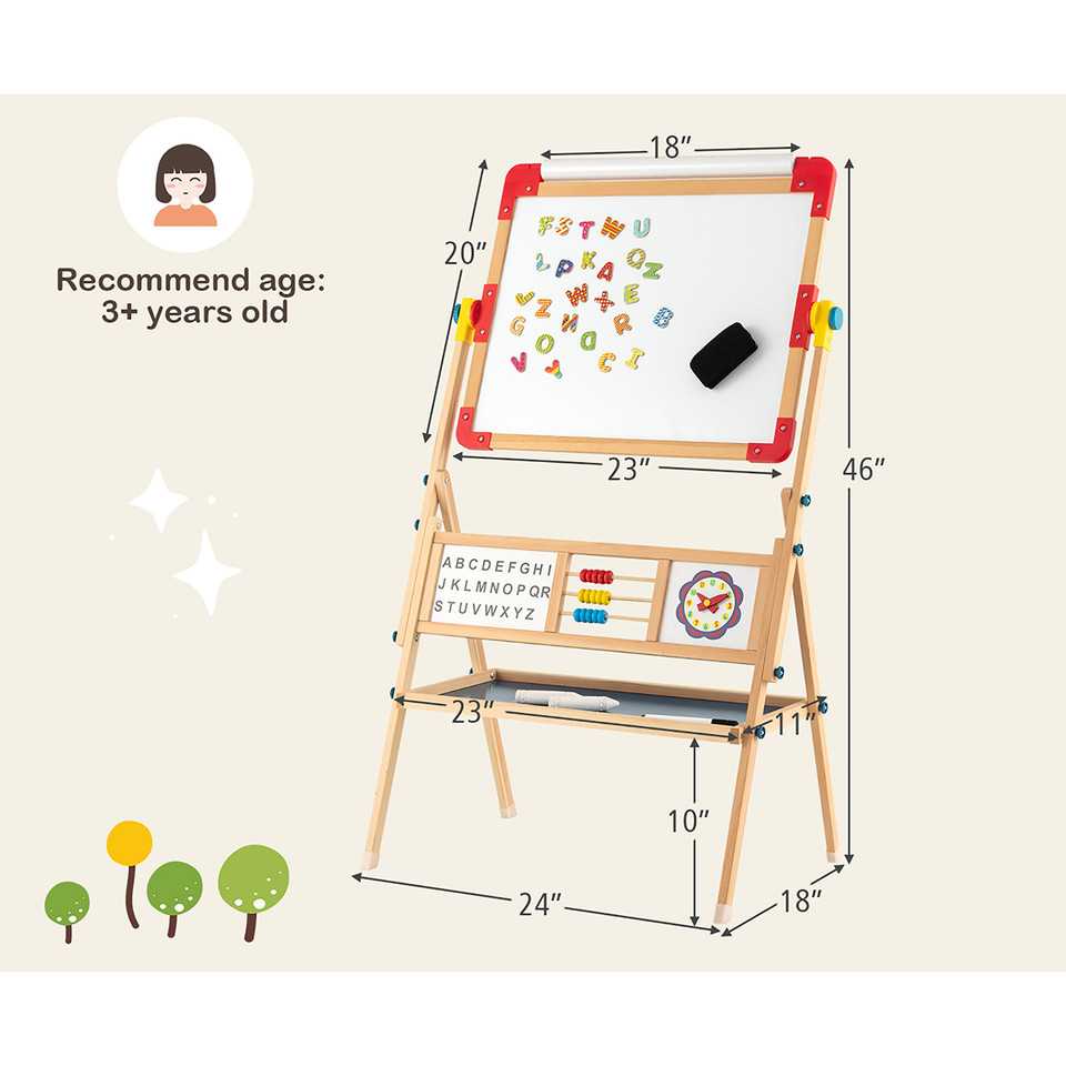 3-in-1 Wooden Art Easel for Kids product image