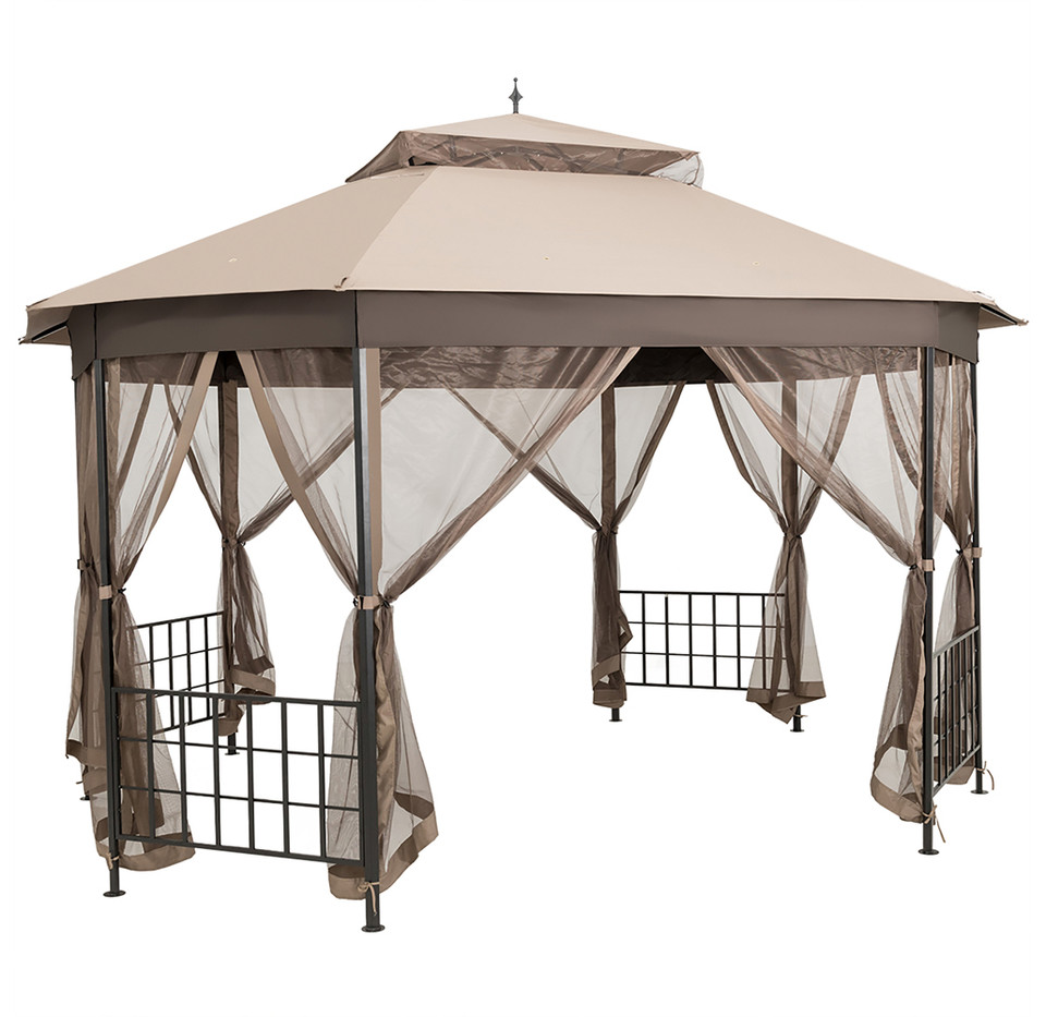 Octagonal 10' x 12' Netted Patio Gazebo Canopy product image