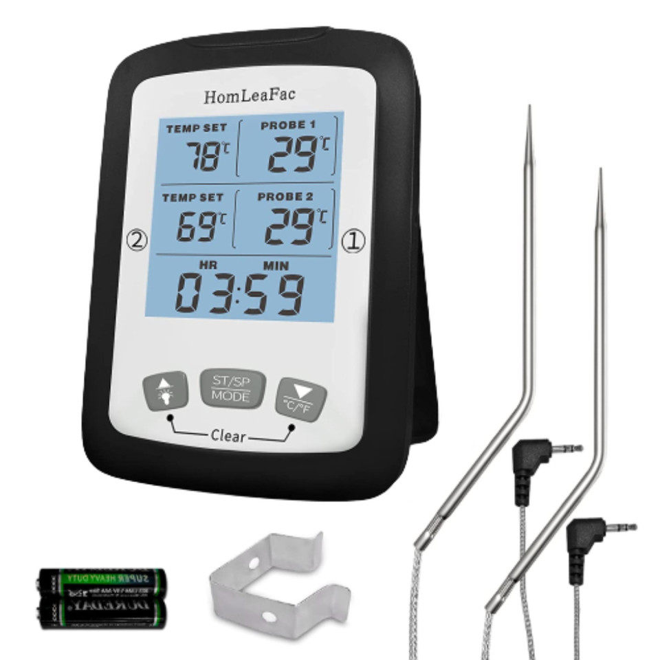 HomLeaFac® Dual Probe Instant Digital Meat Thermometer with Alarm/Calibration product image