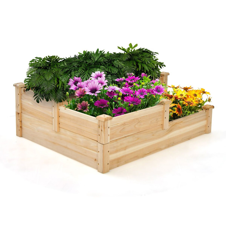 3-Tier Outdoor Raised Garden Bed Vegetable Planter Box product image