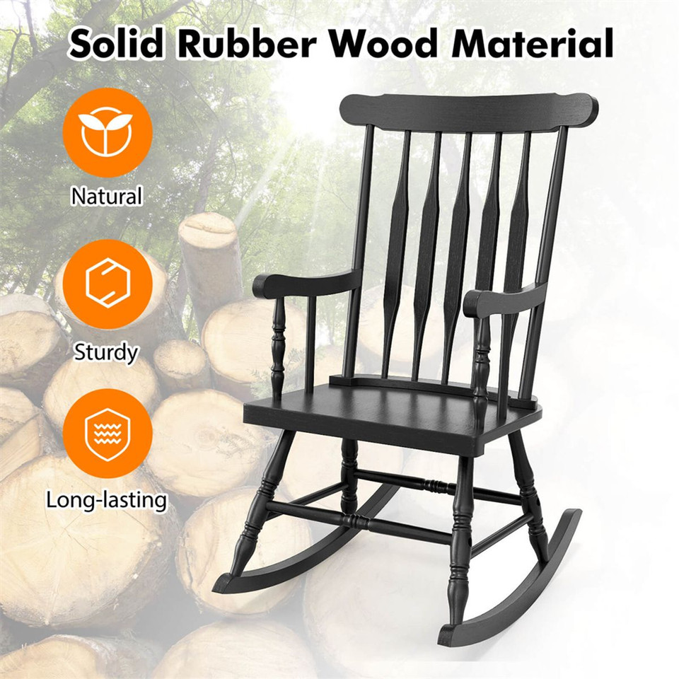 Glossy Finish Wooden Rocking Chairs (Set of 2) product image