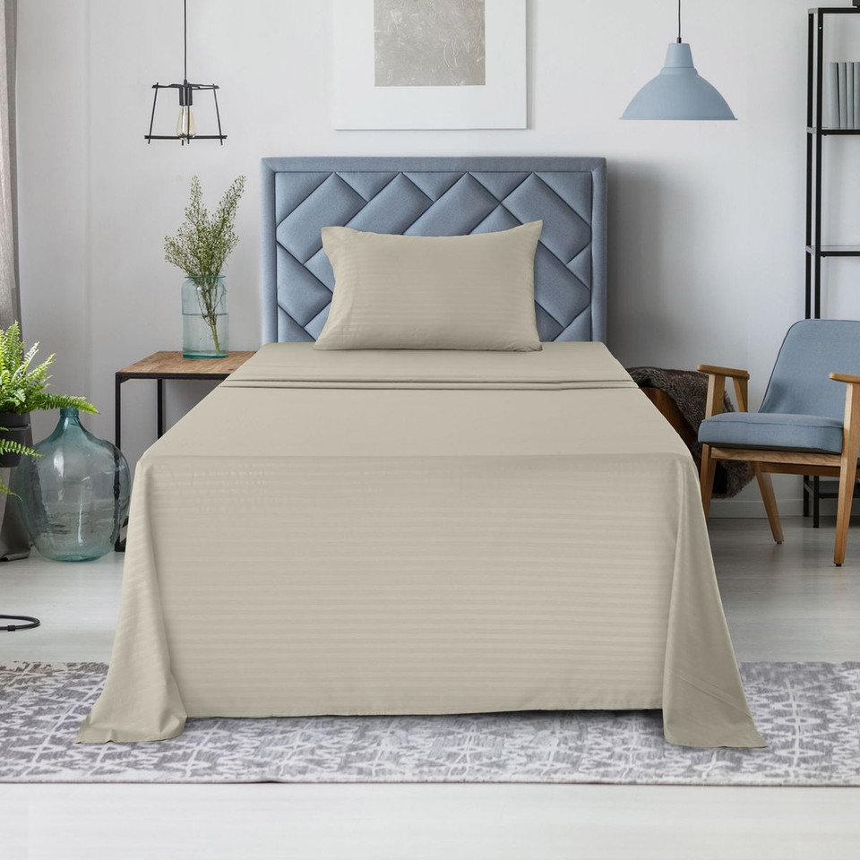 Brushed Microfiber Striped Bed Sheet Set product image