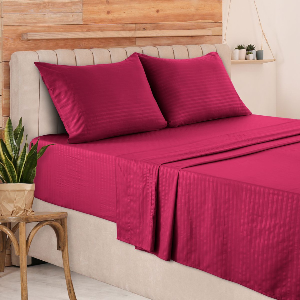 Brushed Microfiber Striped Bed Sheet Set product image