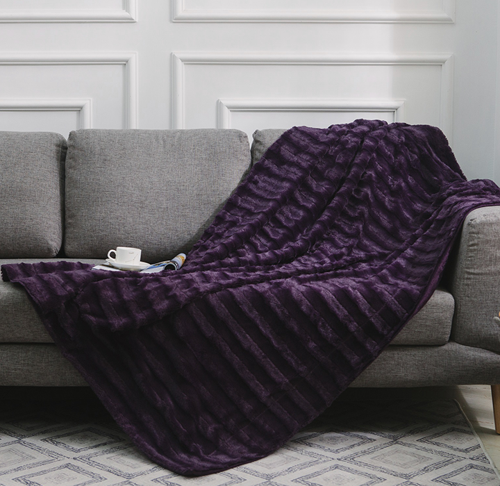 Soft Faux Fur Microplush Reversible Throw Blanket product image