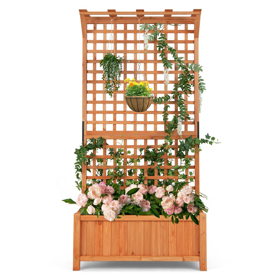 6-Foot Raised Garden Bed Planter Box with Trellis product image