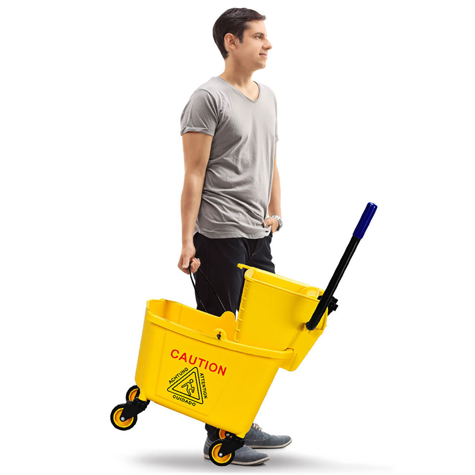 Commercial Mop Bucket with Wringer on Wheels product image
