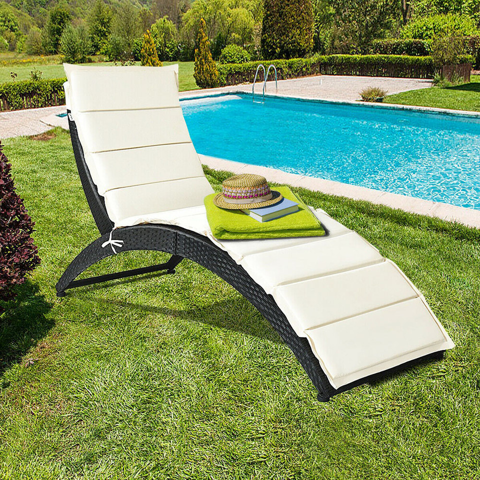 Folding Rattan Lounge Chair (1 or Set of 2) product image