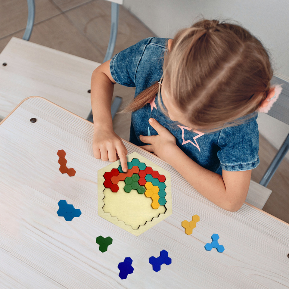 14-Piece Colorful Geometric Brain Teaser Logic Puzzle Toy product image