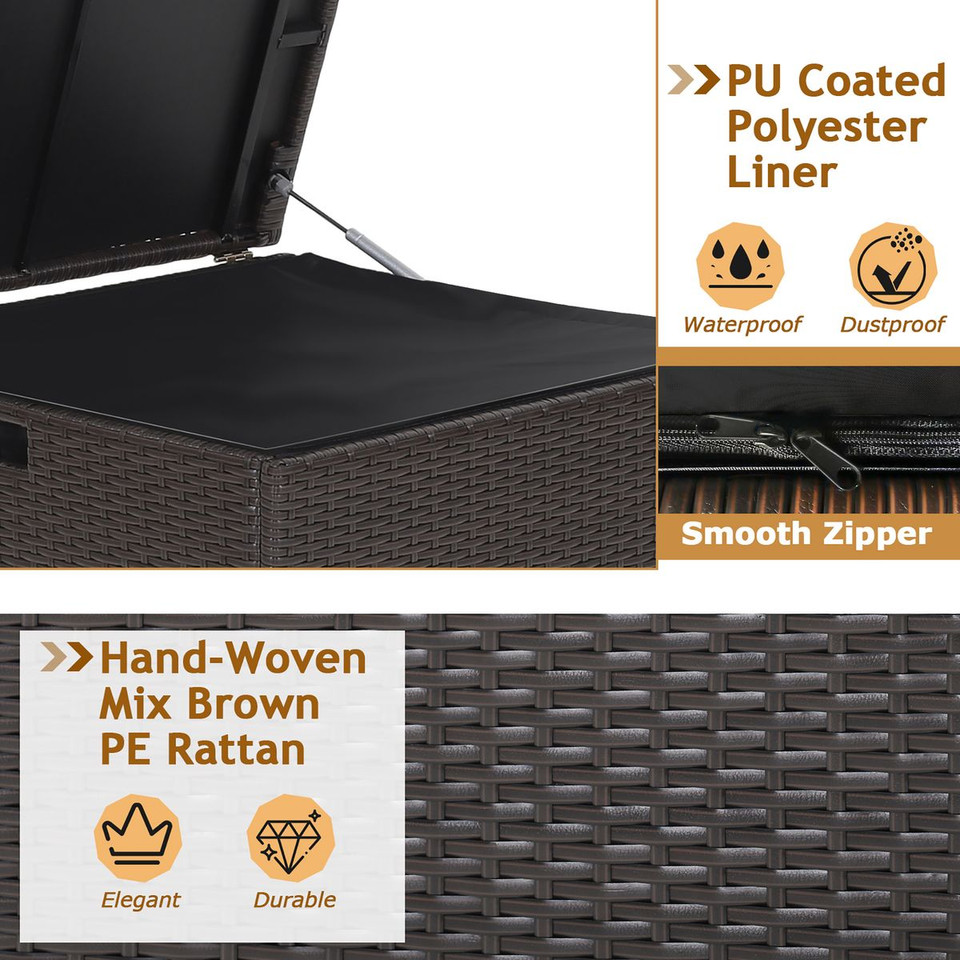 72-Gallon Rattan Outdoor Storage Box with Liner product image
