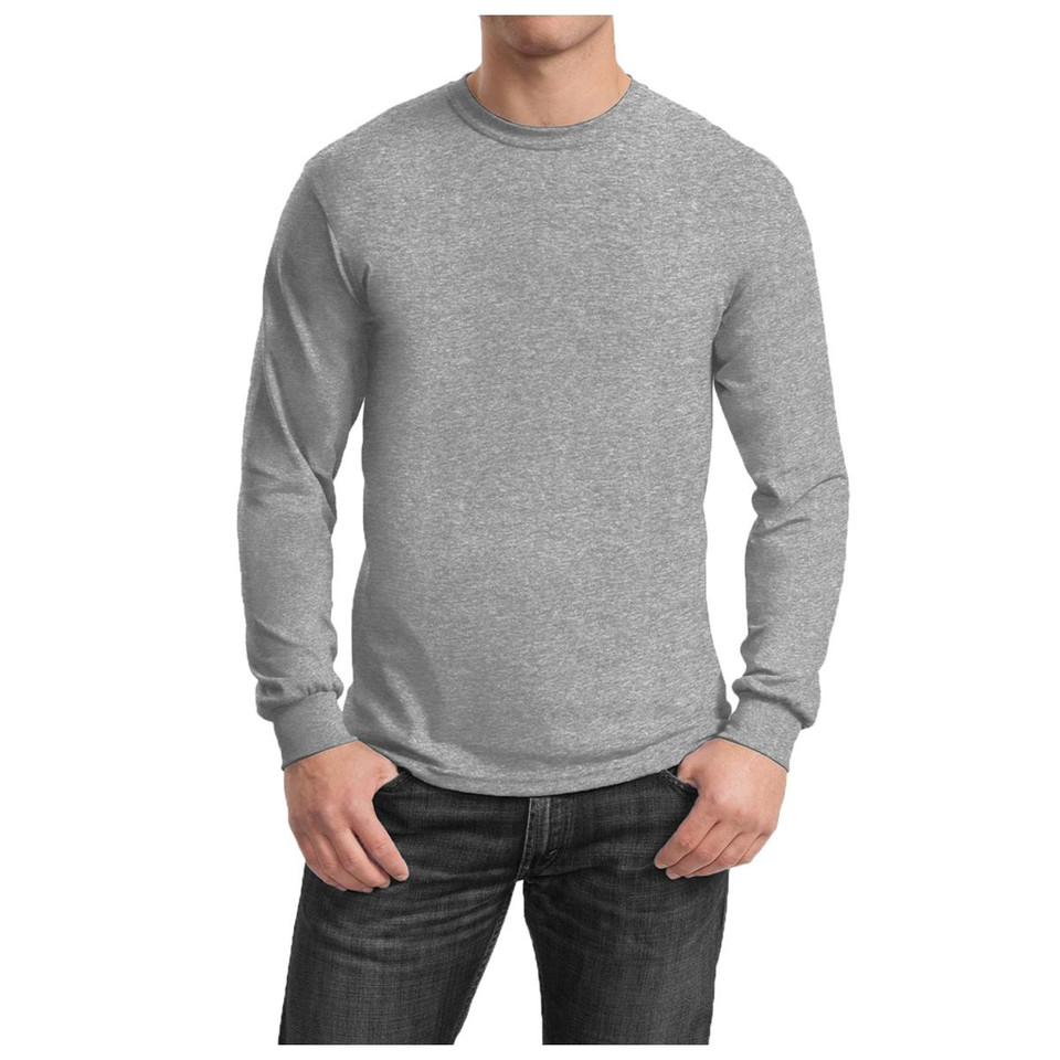 Men's Cotton-Blend Crew Neck Long Sleeve Tee product image