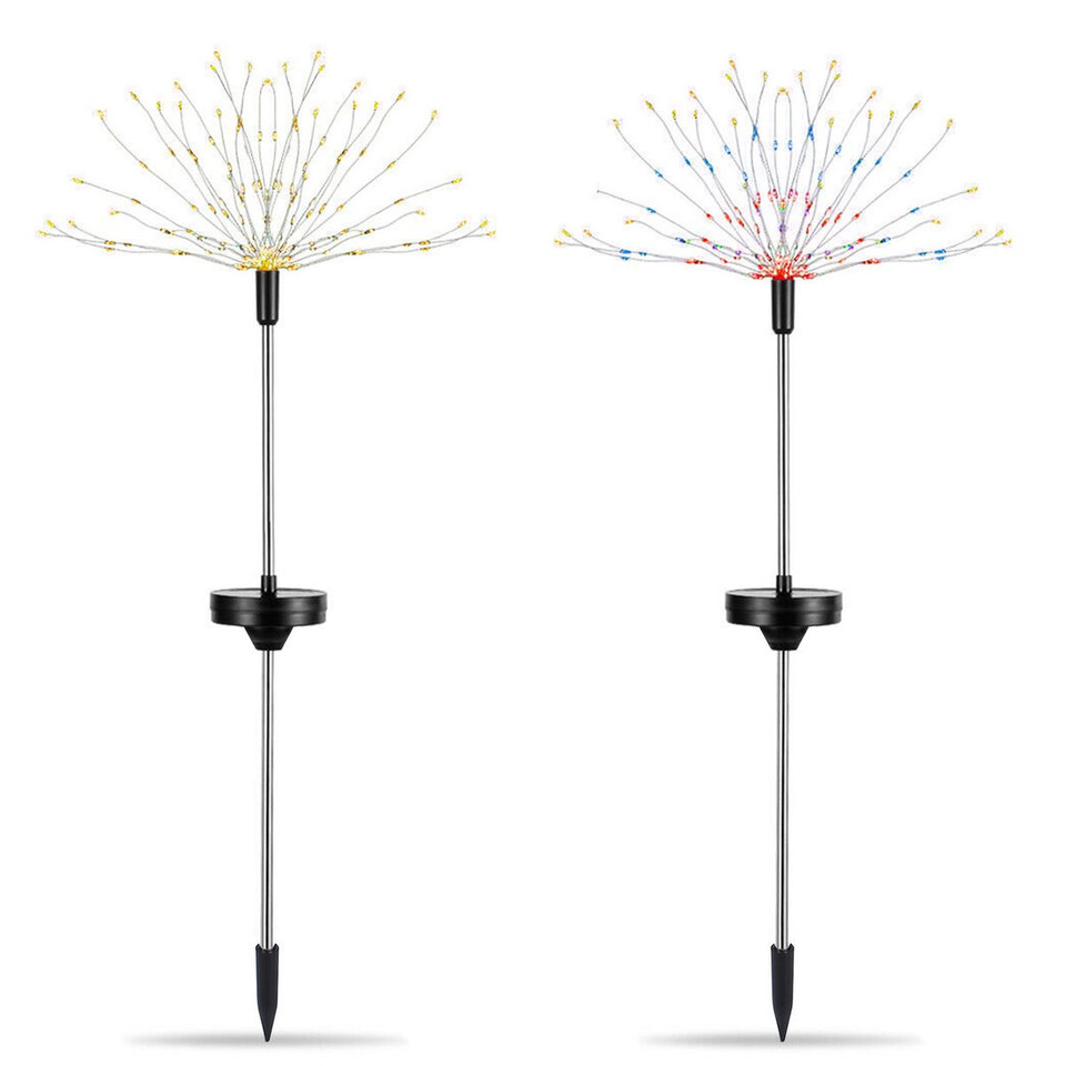 Solarek® 2-Piece Solar Powered Starburst Firework 120-LED Garden Path Lights product image