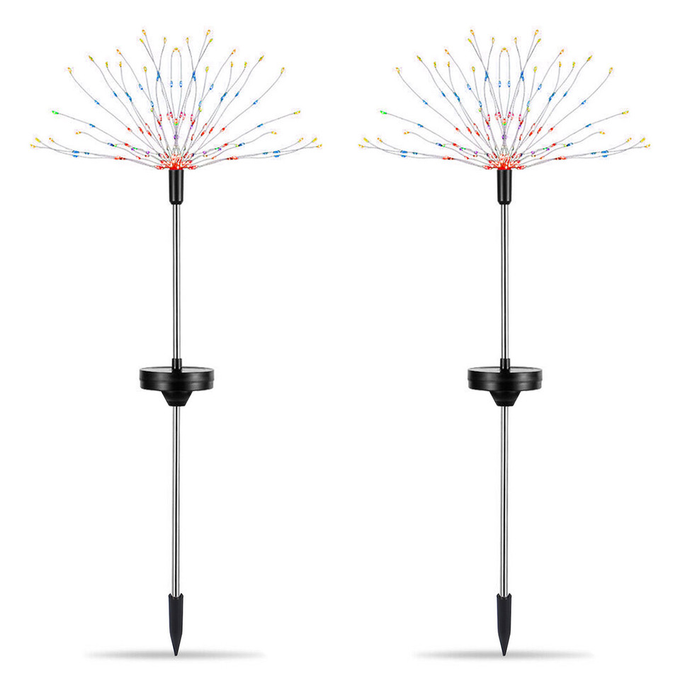 Solarek® 2-Piece Solar Powered Starburst Firework 120-LED Garden Path Lights product image