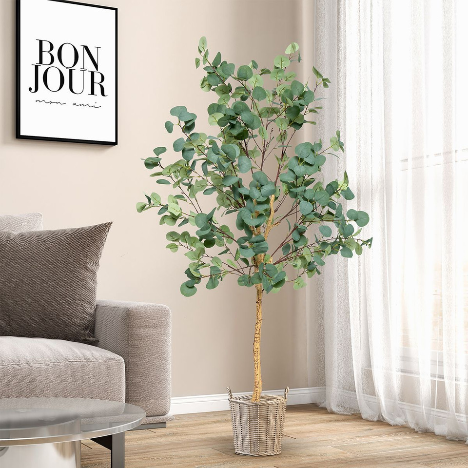 Goplus® 5.5-Feet Artificial Indoor Eucalyptus Tree product image