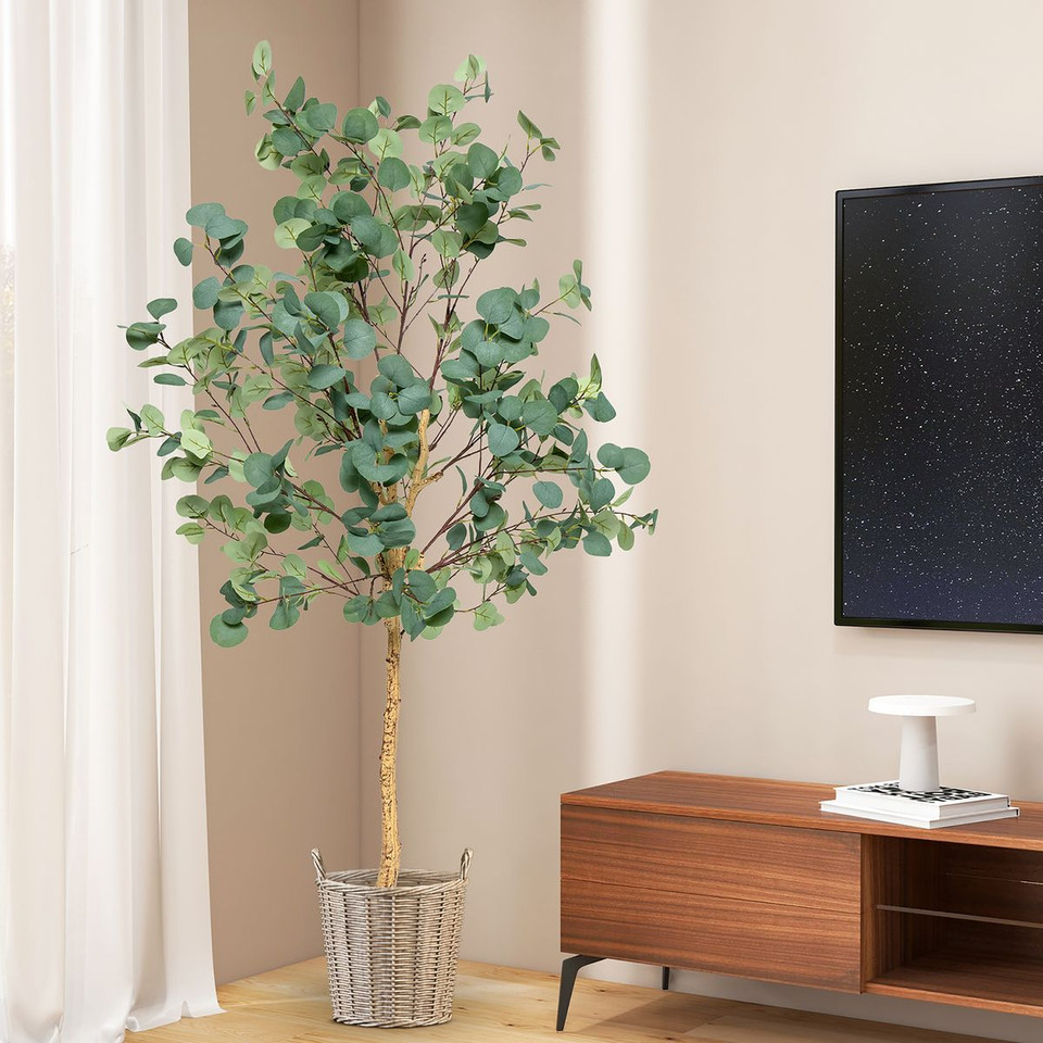 Goplus® 5.5-Feet Artificial Indoor Eucalyptus Tree product image