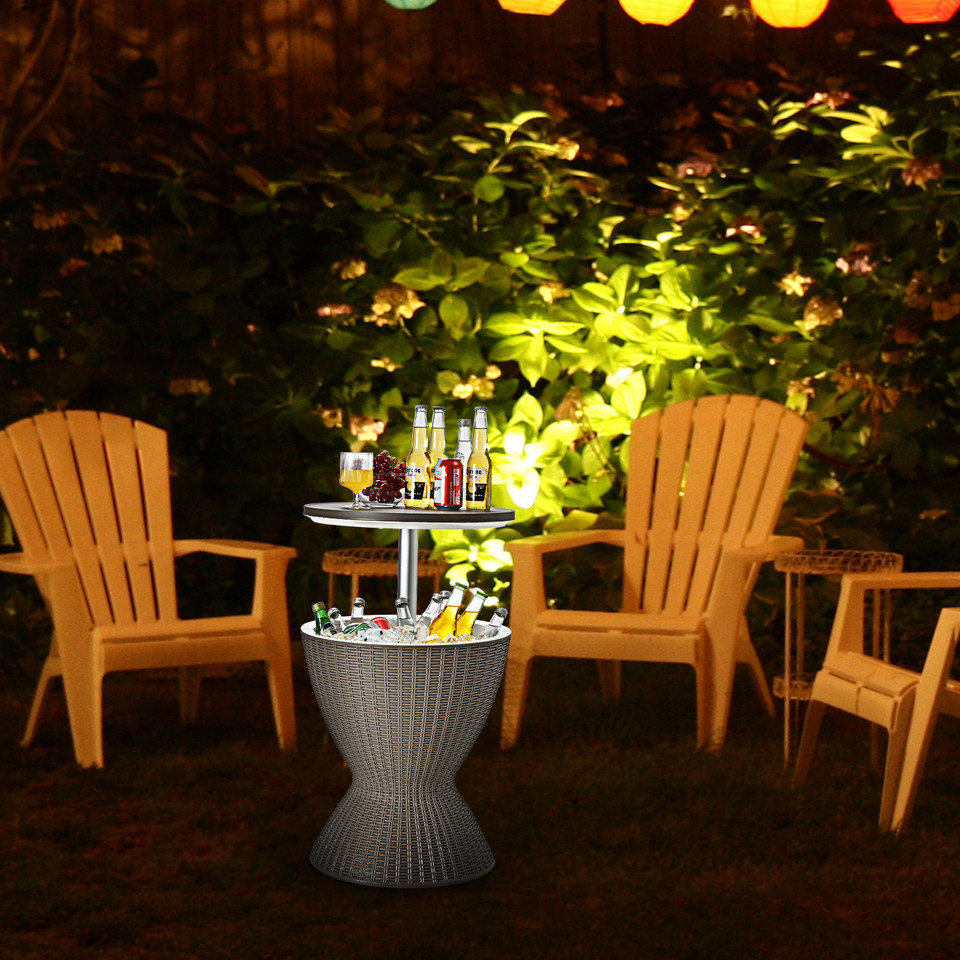 8-Gallon 3-in-1 Patio Rattan Cooler Bar Table  product image