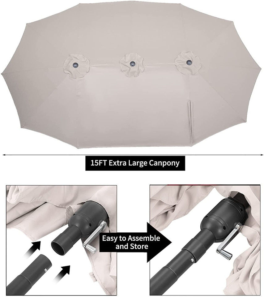 Outdoor 15' X 9' Double-sided Patio Umbrella product image