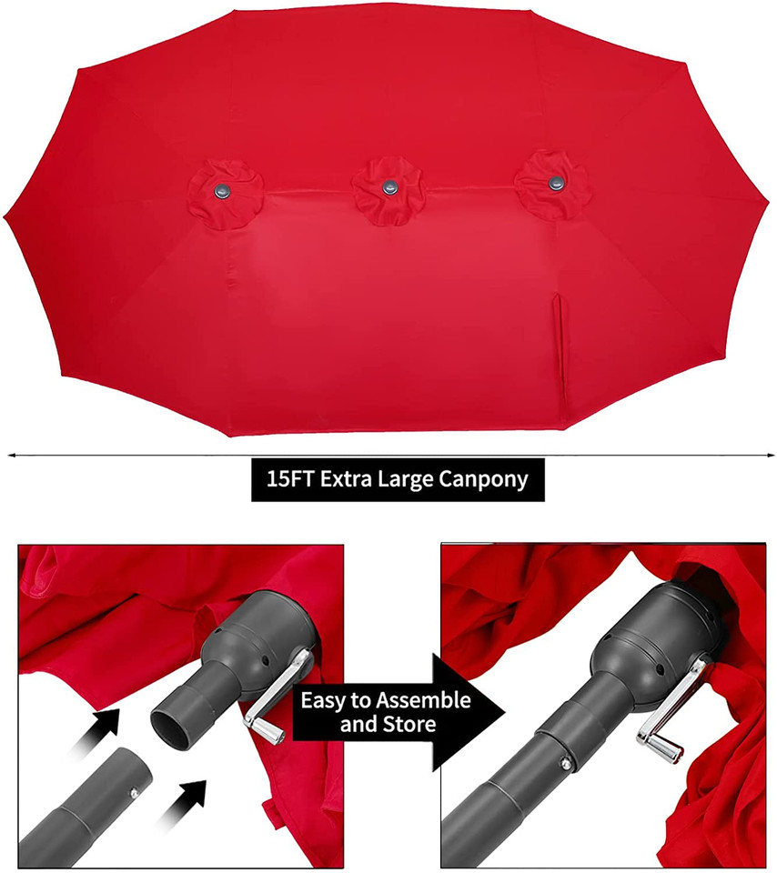 Outdoor 15' X 9' Double-sided Patio Umbrella product image