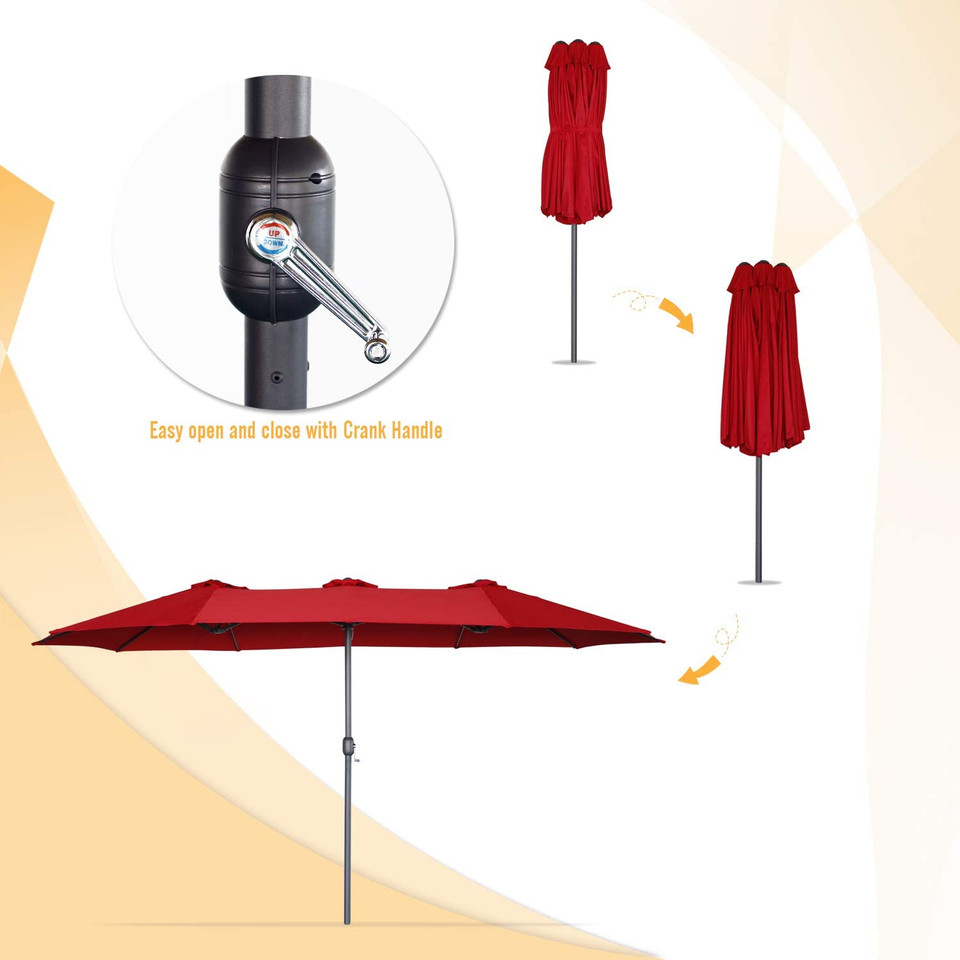 Outdoor 15' X 9' Double-sided Patio Umbrella product image