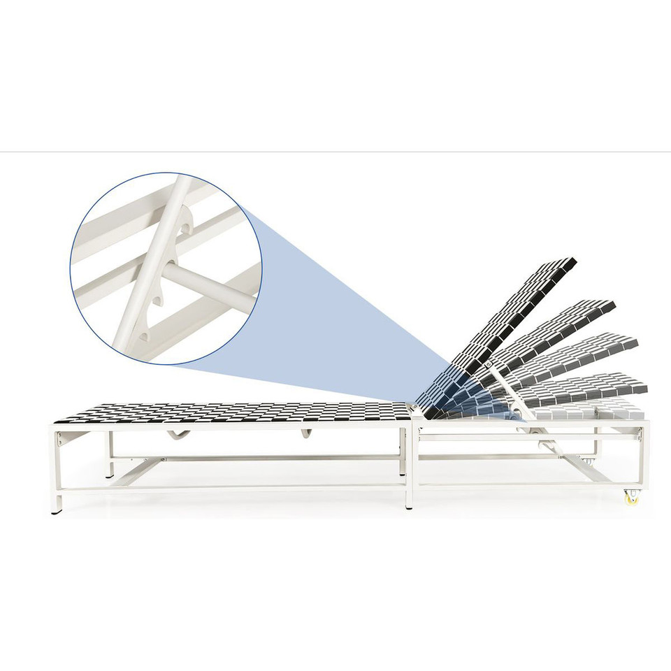 Outdoor Adjustable Patio Chaise Lounge Chair with Wheels & Sturdy Metal Frame product image