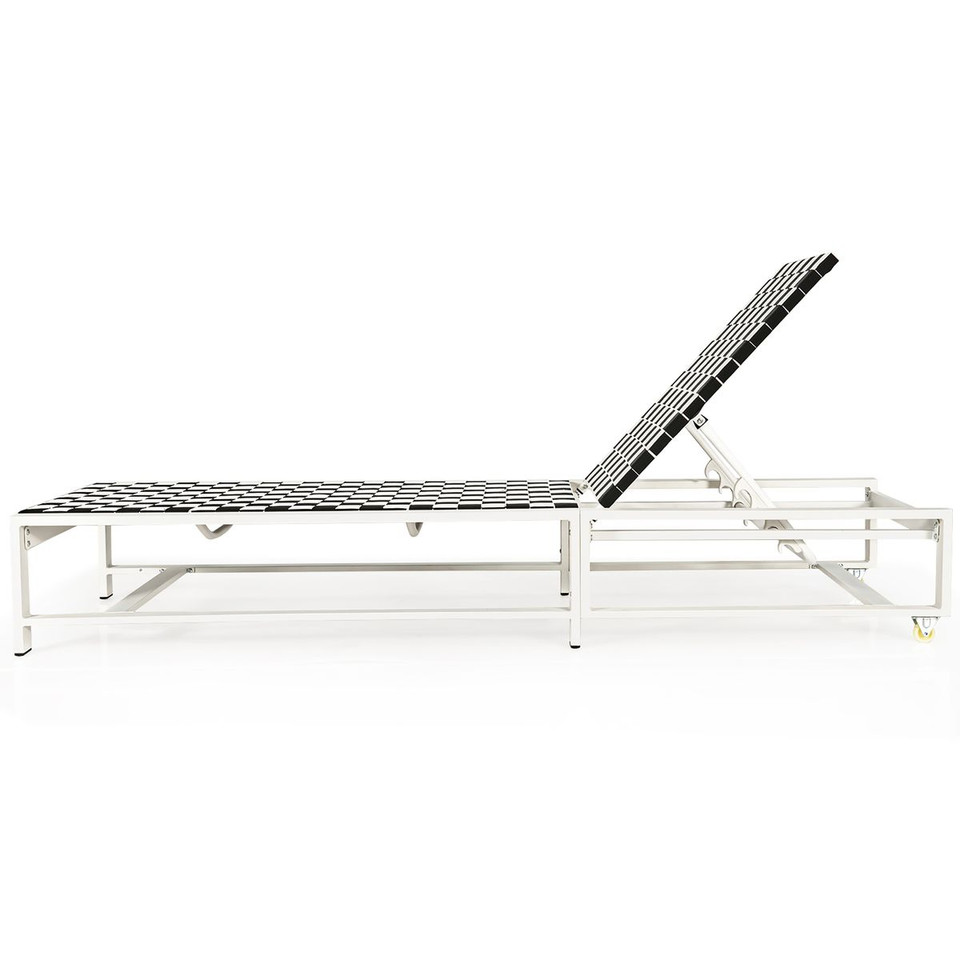 Outdoor Adjustable Patio Chaise Lounge Chair with Wheels & Sturdy Metal Frame product image