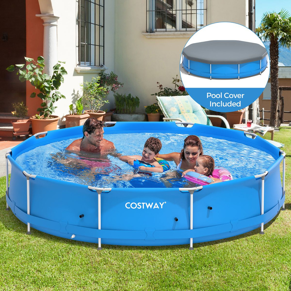 12-Foot Round Above-Ground Swimming Pool with Cover product image