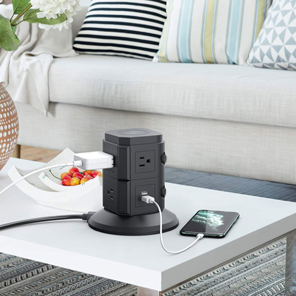 Power Strip Tower Surge Protector Charging Station with 6 AC/4 USB product image