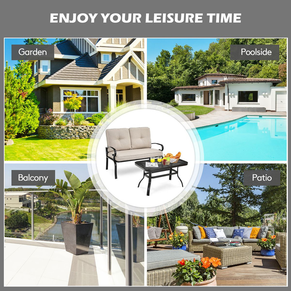 2-Piece Patio Loveseat & Table Furniture product image