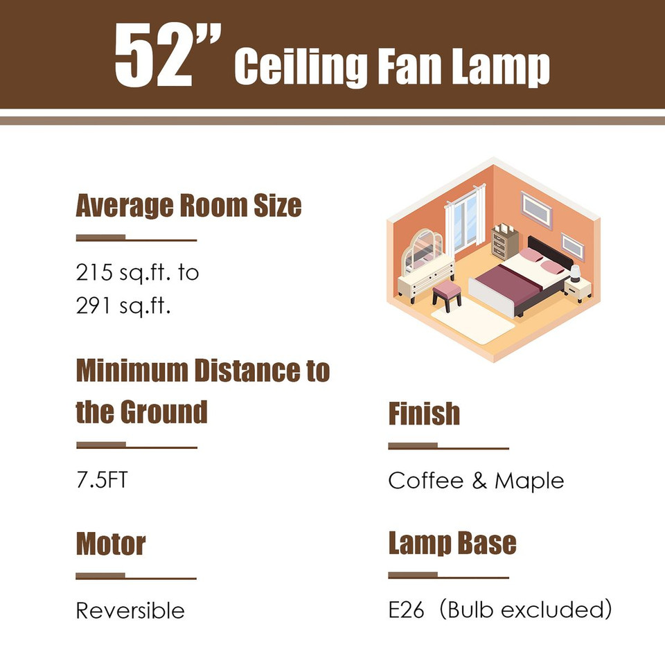 52-Inch 3-Speed Crystal Ceiling Fan with Remote product image
