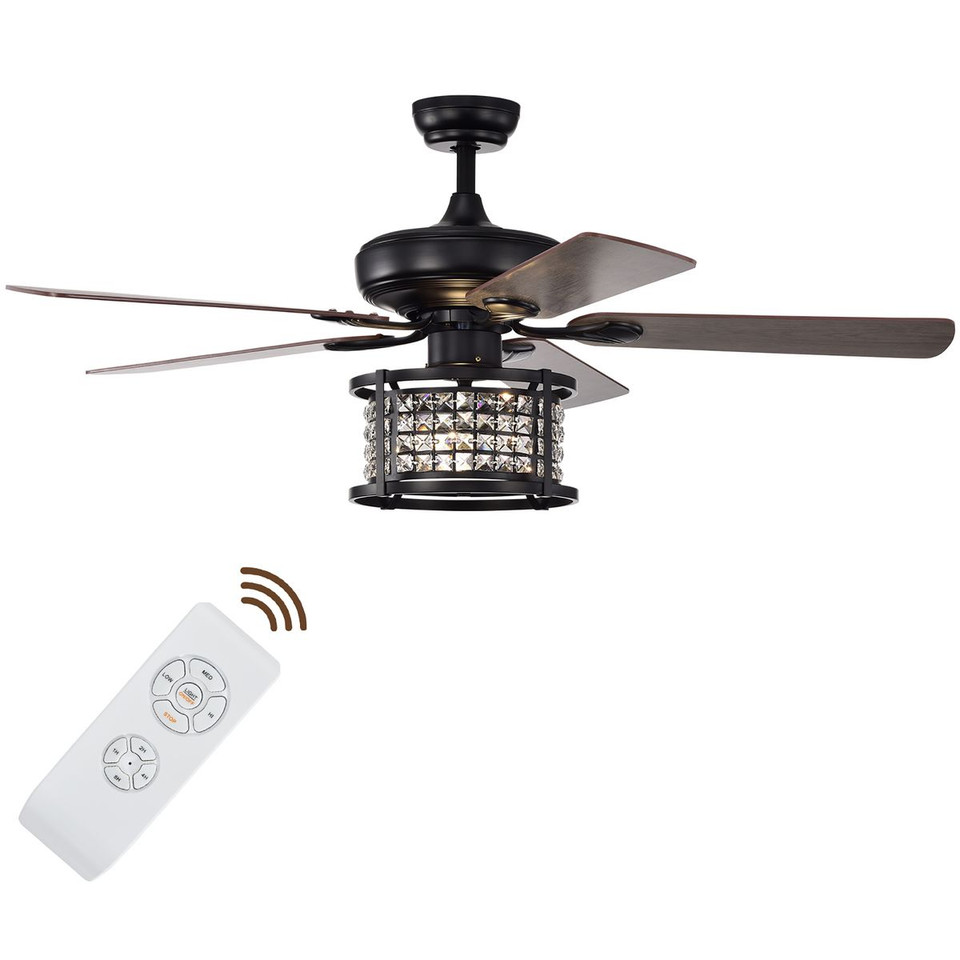 52-Inch 3-Speed Crystal Ceiling Fan with Remote product image