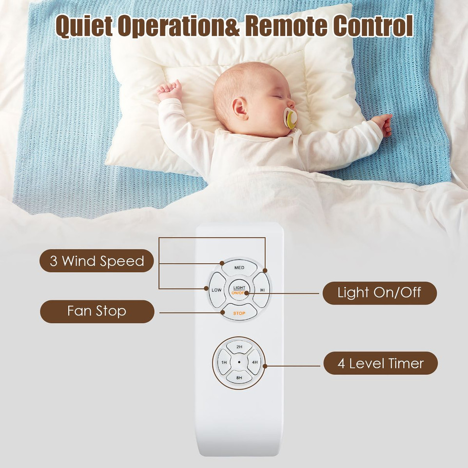 52-Inch 3-Speed Crystal Ceiling Fan with Remote product image