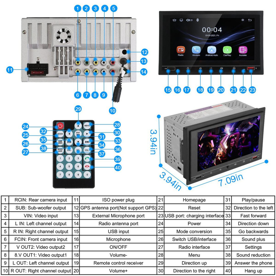 iMounTEK® 1080p Wireless Car MP5 Player product image